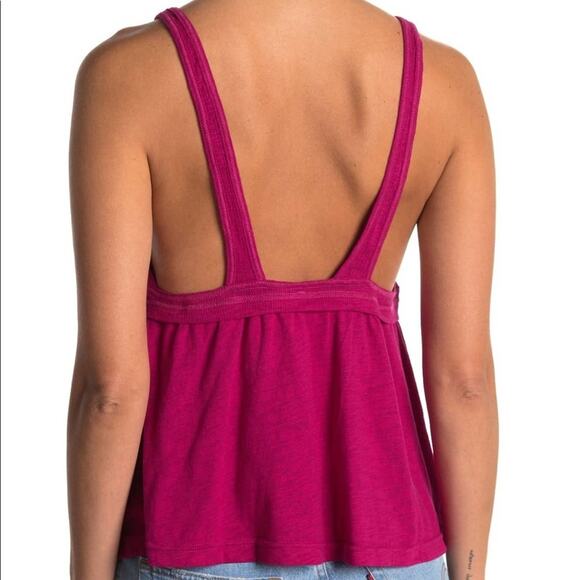 NWT Free People Zinia V-Neck Tank Top Pink - Picture 2 of 9